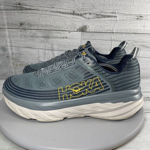 Hoka One One Mens Bondi 6 1019269 ASGY Gray Running Shoes Size 10. (No Insoles) - Picture 1 of 16
